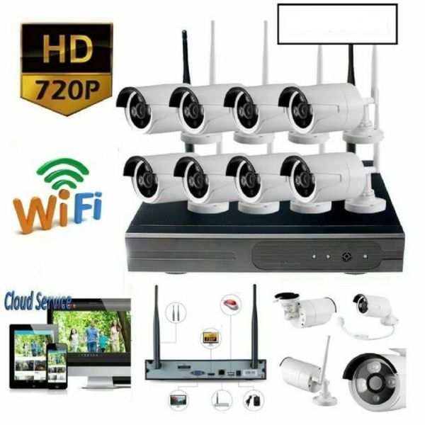 WiFi, 8 cameras, HD POE NVR, surveillance kit, CCTV, wi-fi built-in, video-recorder