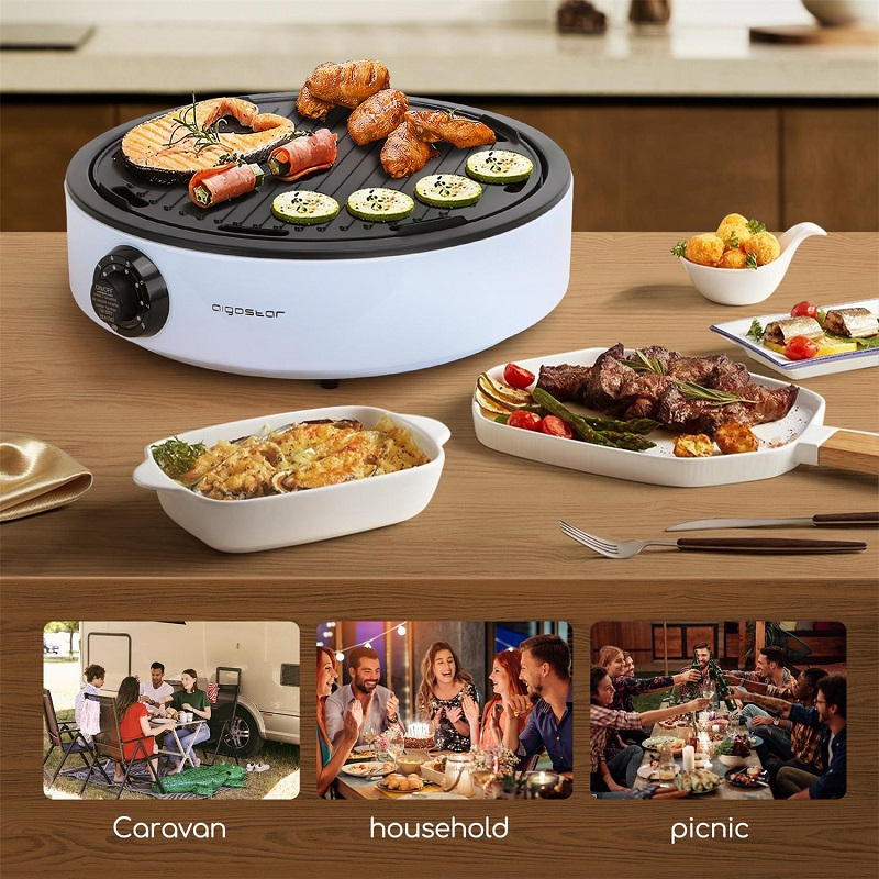 2000W, induction plate, glass ceramic cooking plate, electric grill,  2 in 1, Aigostar Foodie