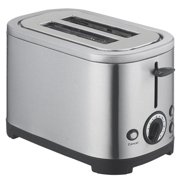 700W, toaster, 2 slices, reheat, defrost, timer, brushed-silver, Finlux