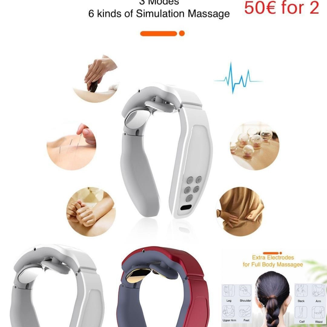 Smart, neck massager, magnetic electrodes, full body massager