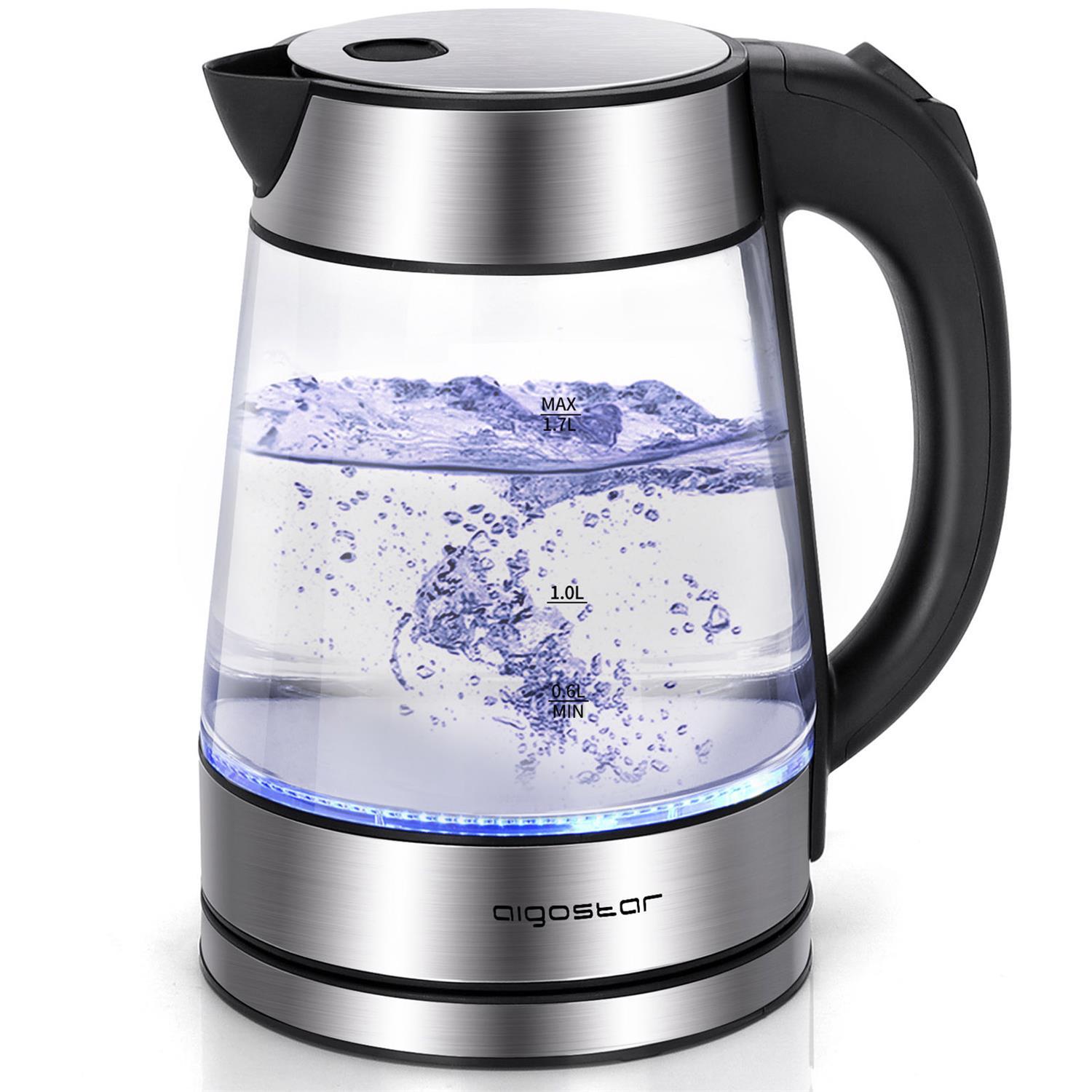 2200W Electric glass kettle 1.7 LT with blue LED lights *Aigostar Chubby *
