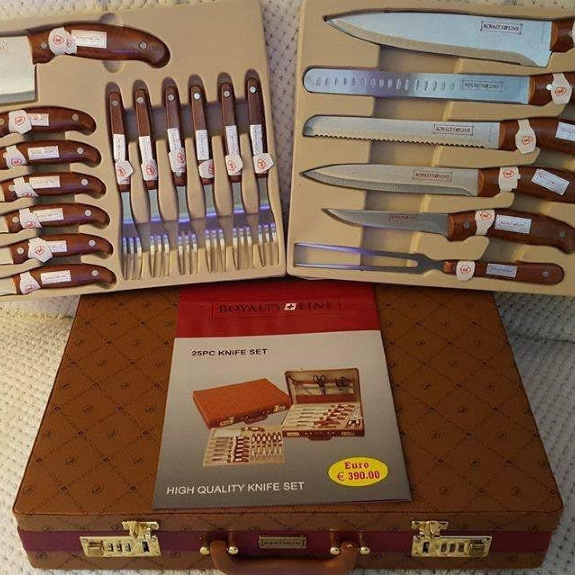 25 pcs, knifes set, luxurious suitcase, cutlery set *Royalty Line*
