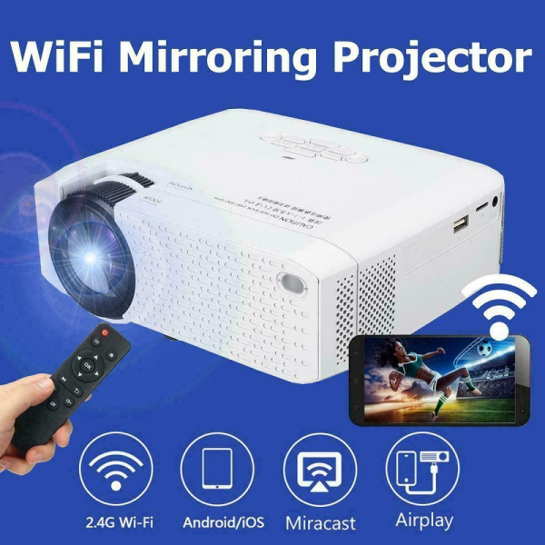  Wi-Fi projector, portable projector, speakers built-in, 3D support red/blu, Andowl