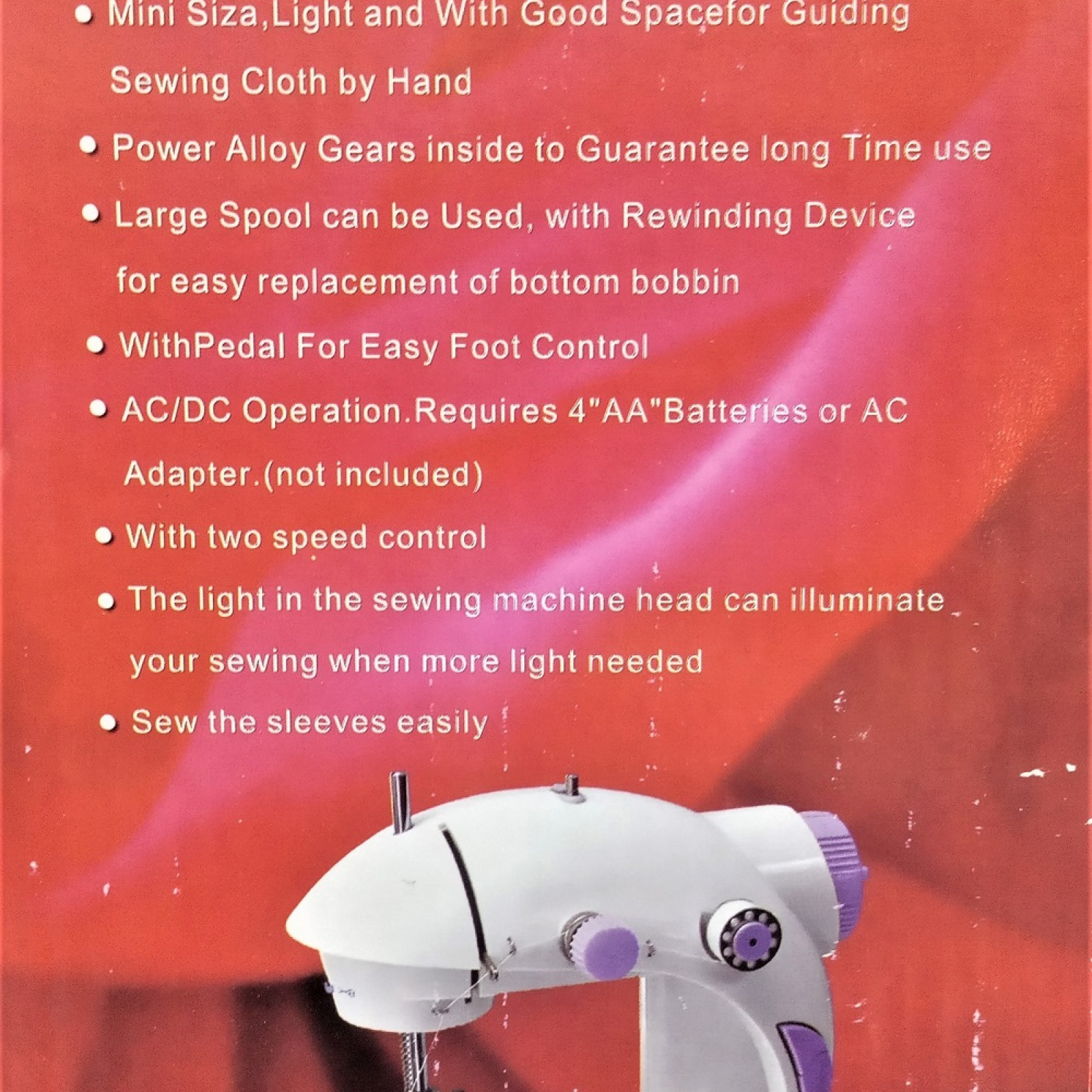 Mini Sewing Machine portable 2 speed with light