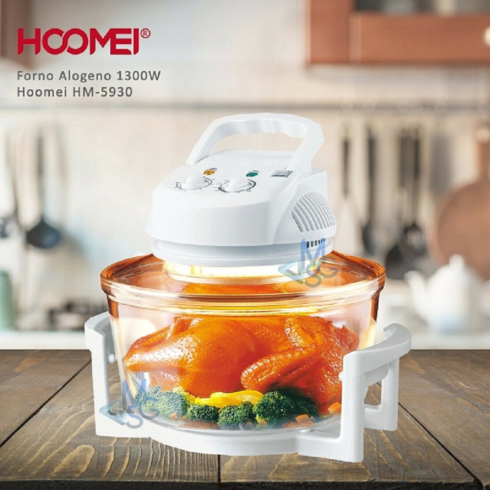 12LT capacity, 1300W, halogen oven, convection oven, steam cooking, timer, thermostat, Hoomei HM-5930