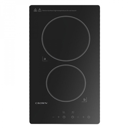 2 burner, electric built-in hob, ceramic, touch-Control, black, CROWN VCP-32