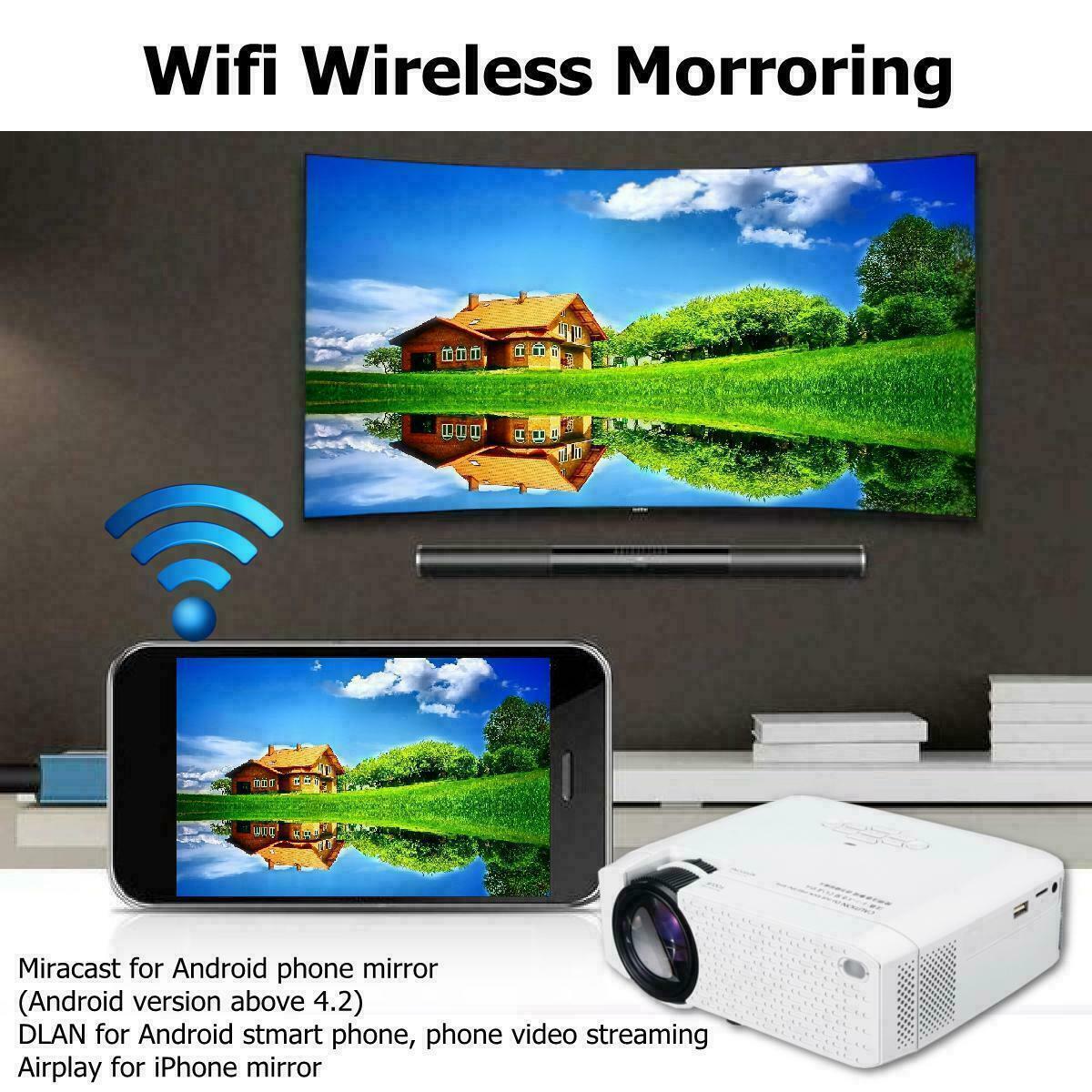 Wi-Fi projector, portable projector, speakers built-in, 3D support red/blu, Andowl