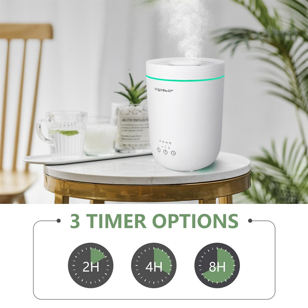 2.2 LT, humidifier, aroma diffuser, 7 color led, two fog levels, sleep mode, Aigostar Misty