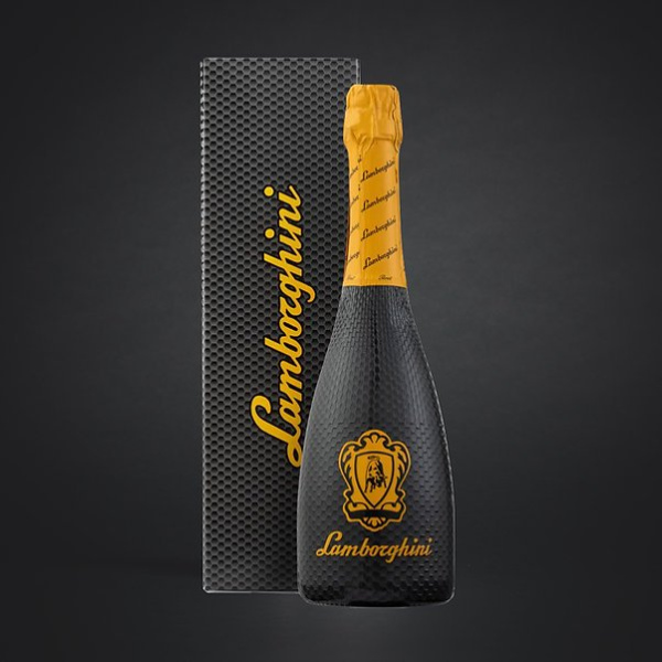 BRUT, V12, carbon fiber effect bottle, Lamborghini Wines