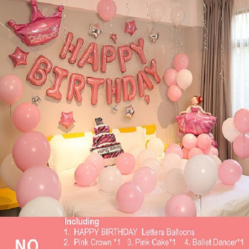 Decoration set, luxury birthday, balloons, different colors