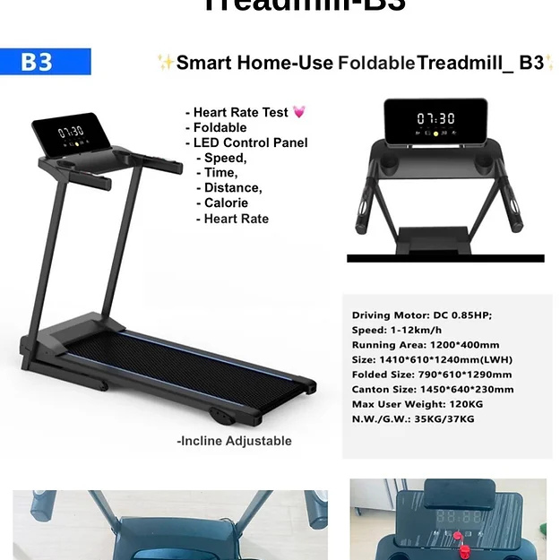 Foldable, treadmill, home-use, HM-B3