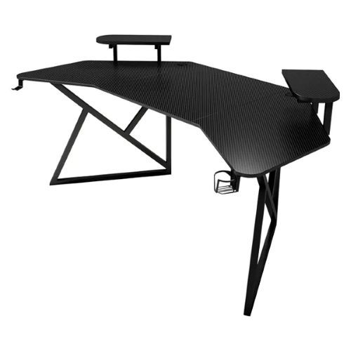 180x70x74 cm, gaming desk, cup-holder, headset hook, steel table frame, carbon fiber, CIS D3100-180