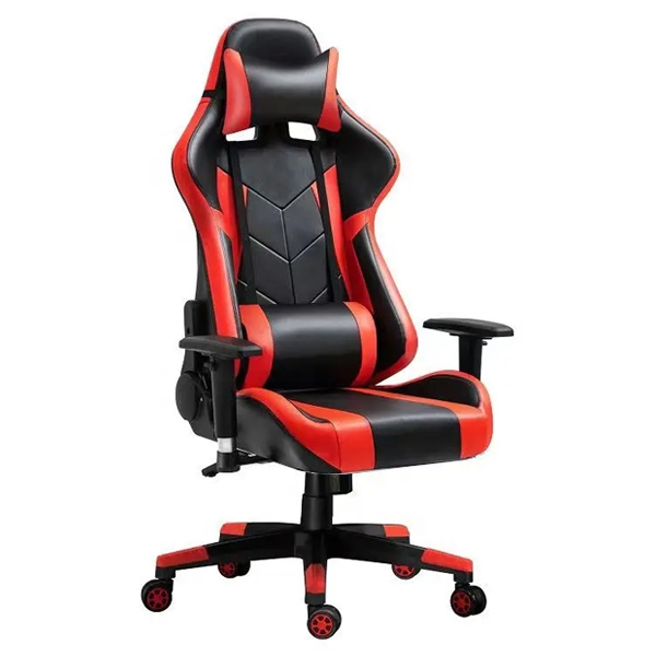 Black-Red, office, gaming chair, high-back support, adjustable armrest