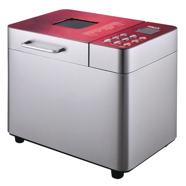 600W, bread maker, 1Kg (approx 2Ltr), 25 programs, silver+red, Finlux FBM-1684IX