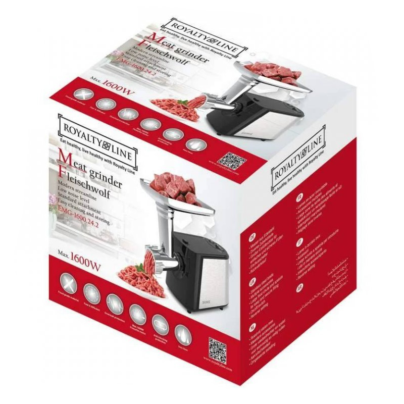 1600W, meat grinder, stainless steel, low noise, Royalty Line RL-EMG1600