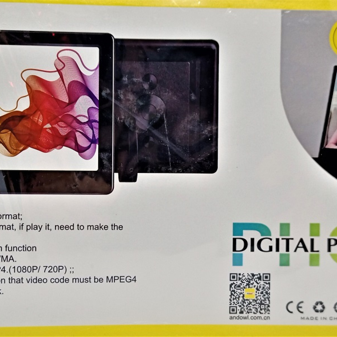 7 inch, digital photo frame, music player, video player, multi-function, remote control, Andowl