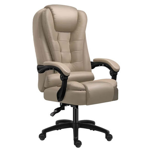 Three colors available, executive, office chair, high-back support, reclining, adjustable height, multiple cushions, sliding armrest