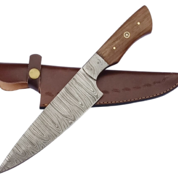 2 pcs, handmade, chef knife, bull horn handle, leather case SCZ-972